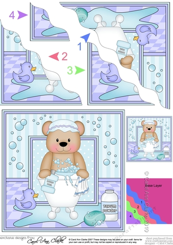 Cute Little Teddy Bear Bathtub Baby - Wavey Corner Stacker