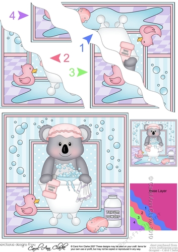 Cute Little Koala Bear Bathtub Baby - Wavey Corner Stacker