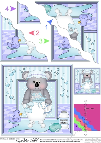 Cute Little Koala Bear Bathtub Baby - Wavey Corner Stacker