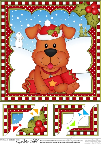 Christmas 8 x 8 Scalloped Corner Topper - Little Rusty Dog