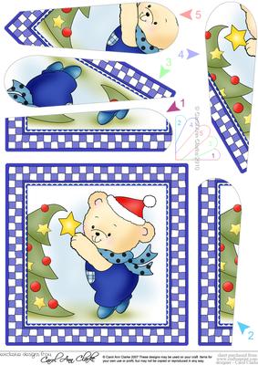 Robert's Christmas Tree Quick Card with Fan Pyramage Topper