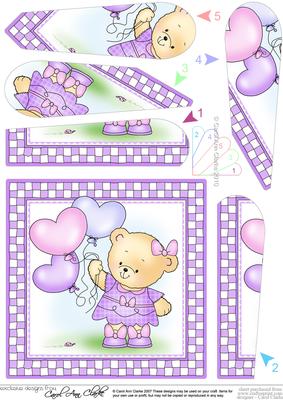 Rosie's Balloons Quick Card with Fan Pyramage Topper