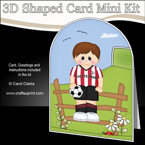 3D Shaped Card Kit - Little Footballer Plays for Cheltenham