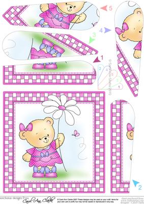 Rosie's Flower Quick Card with Fan Pyramage Topper