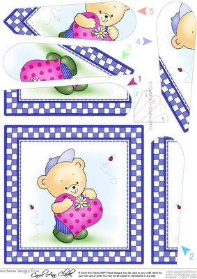 Robert's Heart Quick Card with Fan Pyramage Topper