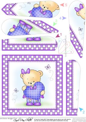 Rosies Heart Quick Card with Fan Pyramage Topper