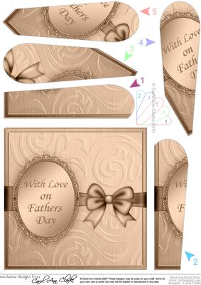 Metallic Fathers Day Quick Card with Fan Pyramage Topper