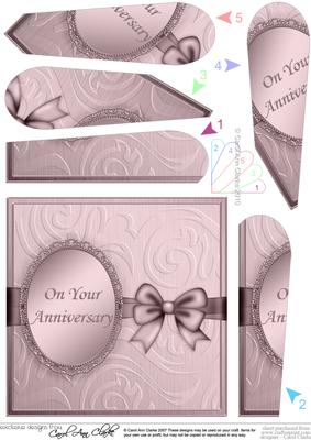 Wedding Anniversary Quick Card with Fan Pyramage Topper