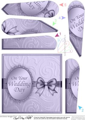 Wedding Quick Card with Fan Pyramage Topper