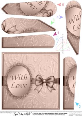 With Love Quick Card with Fan Pyramage Topper