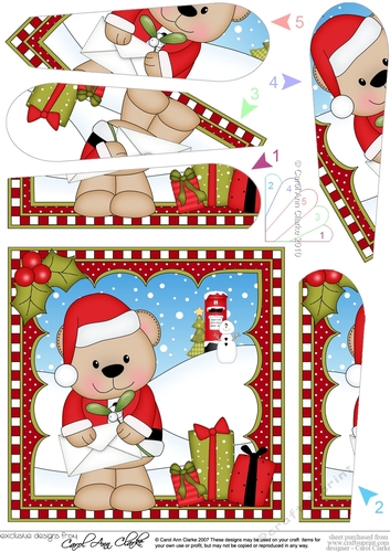 Christmas Fan Pyramage Topper - Cute Little Livvy Bear