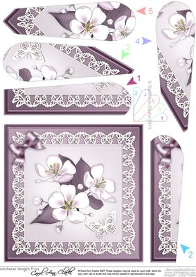 Apple Blossom Quick Card with Fan Pyramage Topper