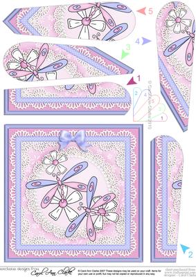 Dreamy Dragonflies Quick Card with Fan Pyramage Topper