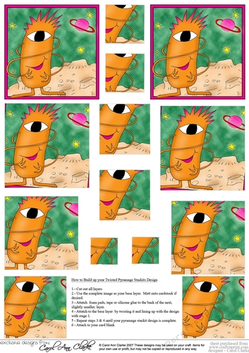 Out of this World Aliens - Twisted Pyramage sheet