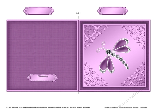 Elegant Dragonfly - Cut and Fold Card