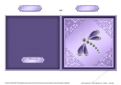 Elegant Dragonfly - Cut and Fold Card