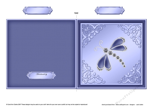 Elegant Dragonfly - Cut and Fold Card