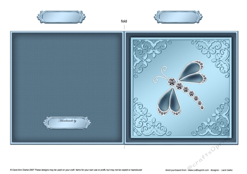 Elegant Dragonfly - Cut and Fold Card