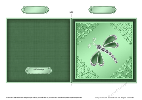 Elegant Dragonfly - Cut and Fold Card