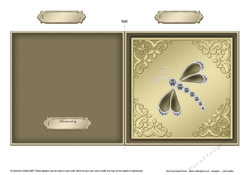 Elegant Dragonfly - Cut and Fold Card
