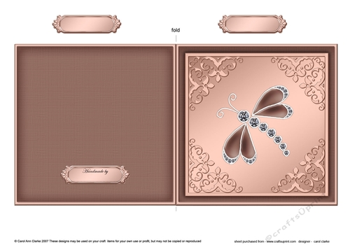 Elegant Dragonfly - Cut and Fold Card
