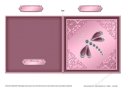 Elegant Dragonfly - Cut and Fold Card