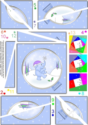 Cute Christmas Elephant - Twisted Spiral Side Stacker