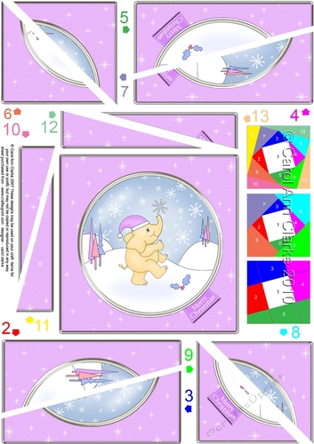 Cute Christmas Elephant - Twisted Spiral Side Stacker