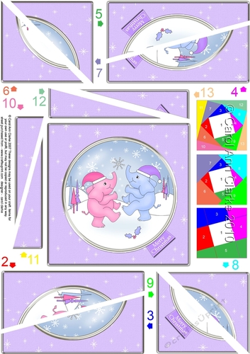 Cute Christmas Elephants - Twisted Spiral Side Stacker