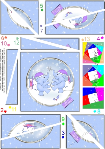Cute Christmas Elephants - Twisted Spiral Side Stacker