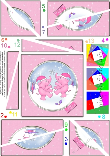 Cute Christmas Elephants - Twisted Spiral Side Stacker