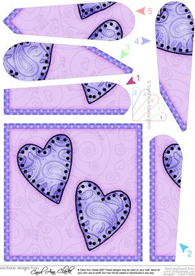 Funky Hearts Quick Card with Fan Pyramage Topper