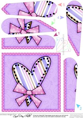 Funky Hearts Quick Card with Fan Pyramage Topper