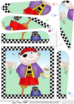 Pirates Ahoy Quick Card with Fan Pyramage Topper