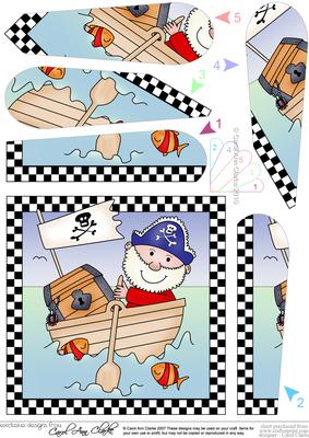 Pirates Ahoy Quick Card with Fan Pyramage Topper