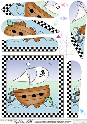 Pirates Ahoy Quick Card with Fan Pyramage Topper