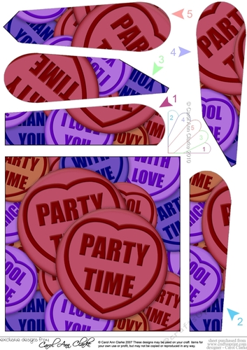 Party Time Sweet Heart Fan Pyramage Topper