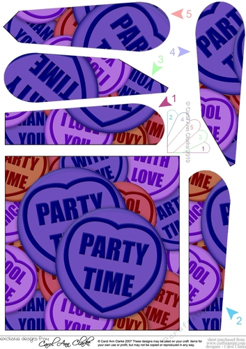 Party Time Sweet Heart Fan Pyramage Topper