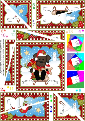 Christmas Twisted Spiral Side Stacker - Little Chocolate Labrador Dog