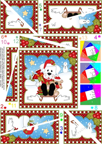 Christmas Twisted Spiral Side Stacker - Little White Labrador Dog