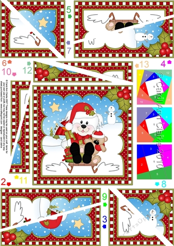 Christmas Twisted Spiral Side Stacker - Little Bichon Frise Dog