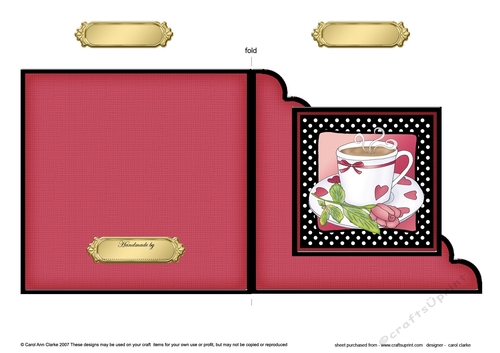 Time for Tea  - Cut and Fold Corner Card 