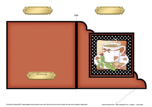 Time for Tea  - Cut and Fold Corner Card 