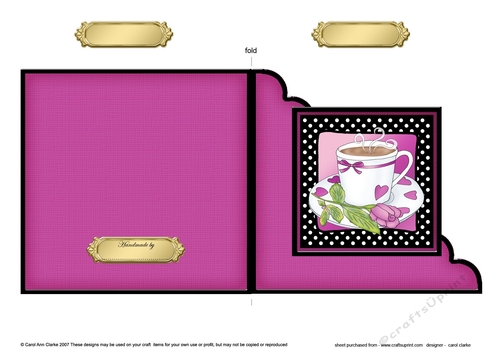 Time for Tea  - Cut and Fold Corner Card 