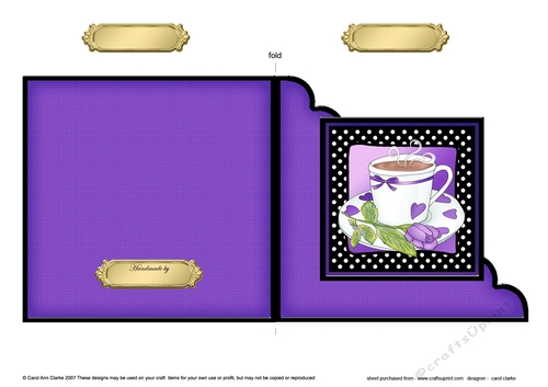 Time for Tea  - Cut and Fold Corner Card 
