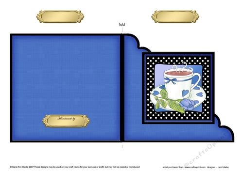 Time for Tea  - Cut and Fold Corner Card 