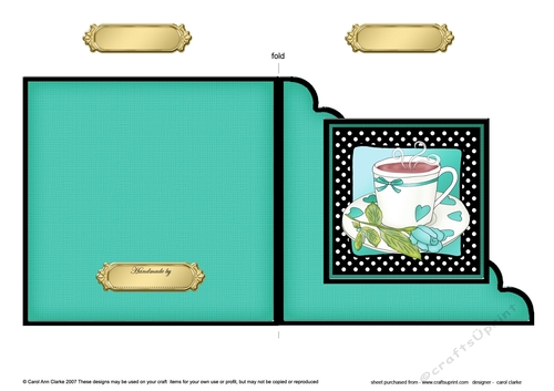 Time for Tea  - Cut and Fold Corner Card 