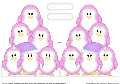 Christmas Penguin Tree Felties - Shaped Card