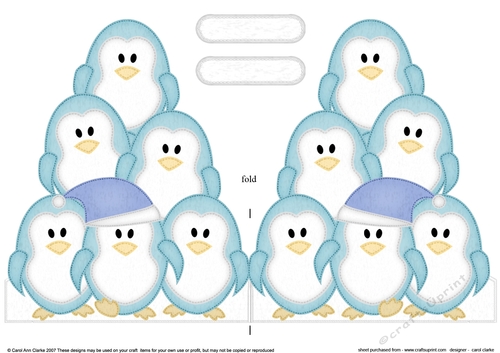 Christmas Penguin Tree Felties - Shaped Card