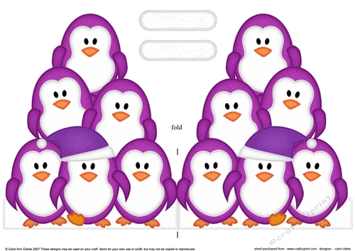 Christmas Penguin Tree Felties - Shaped Card